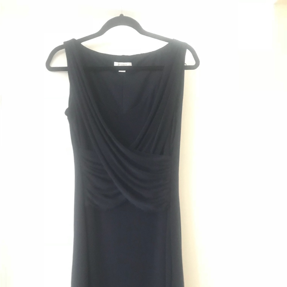 Knee length dark navy blue dress